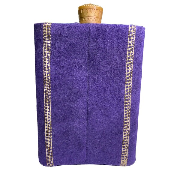 Crown Royal 8oz Stainless Steel Whisky Flask Removable Suede Sleeve Gold Cap - Picture 4 of 12
